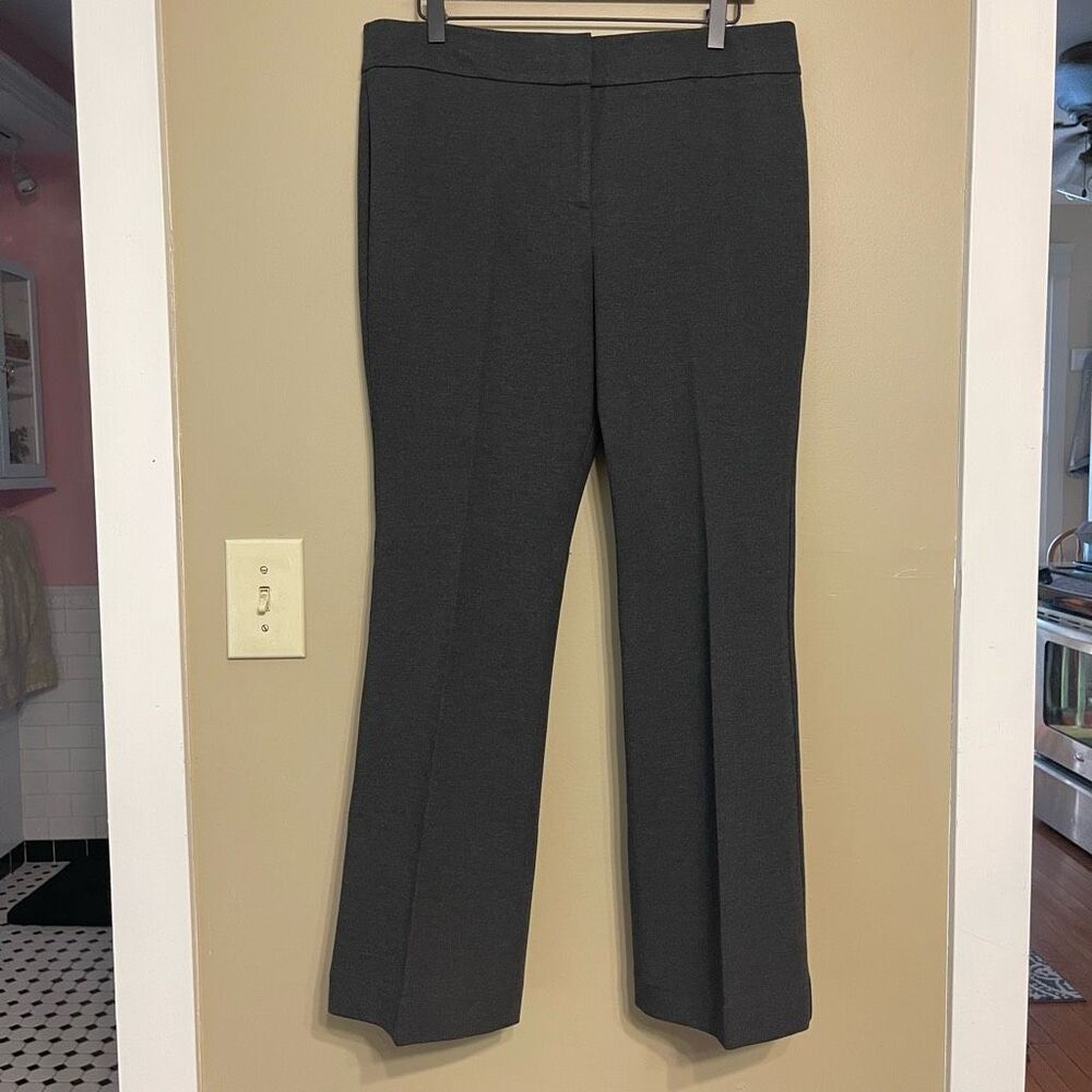Talbots Womens Grey Pleated Rayon Blend Dress Pants Petite 12